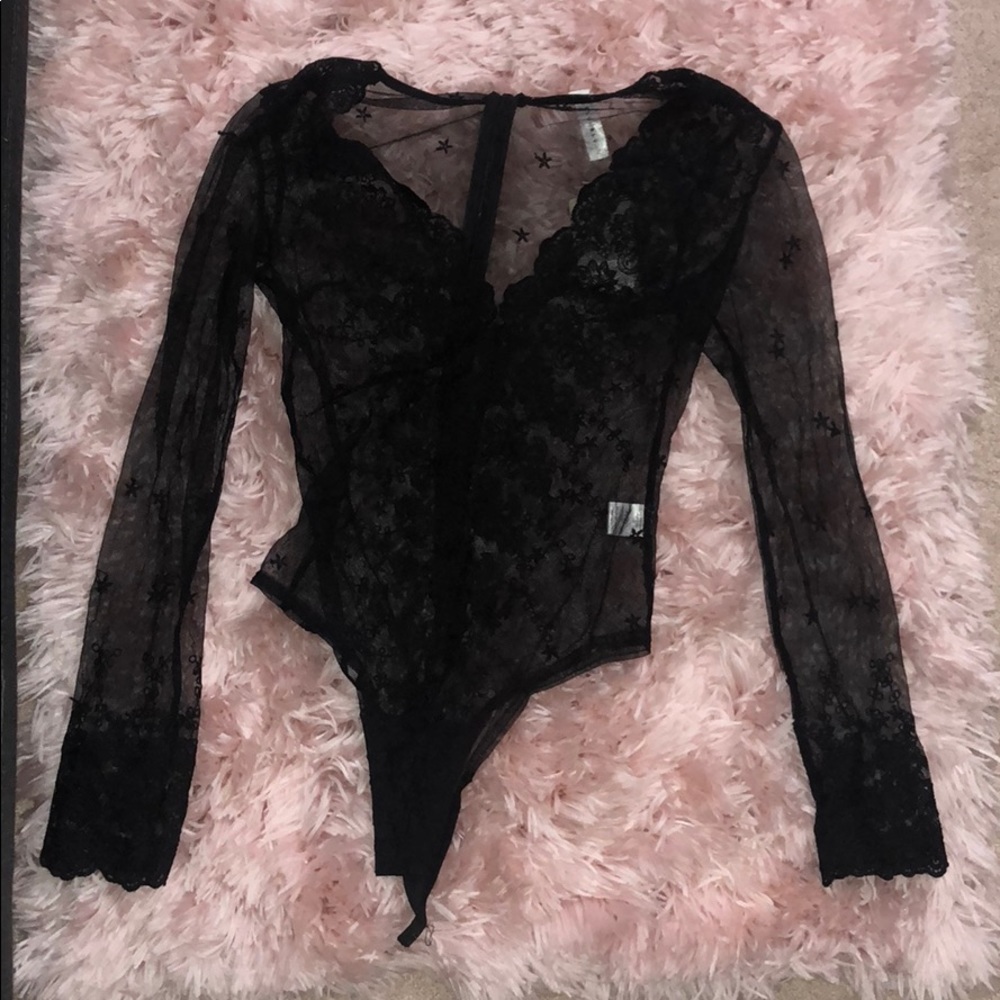 Black lace bodysuit